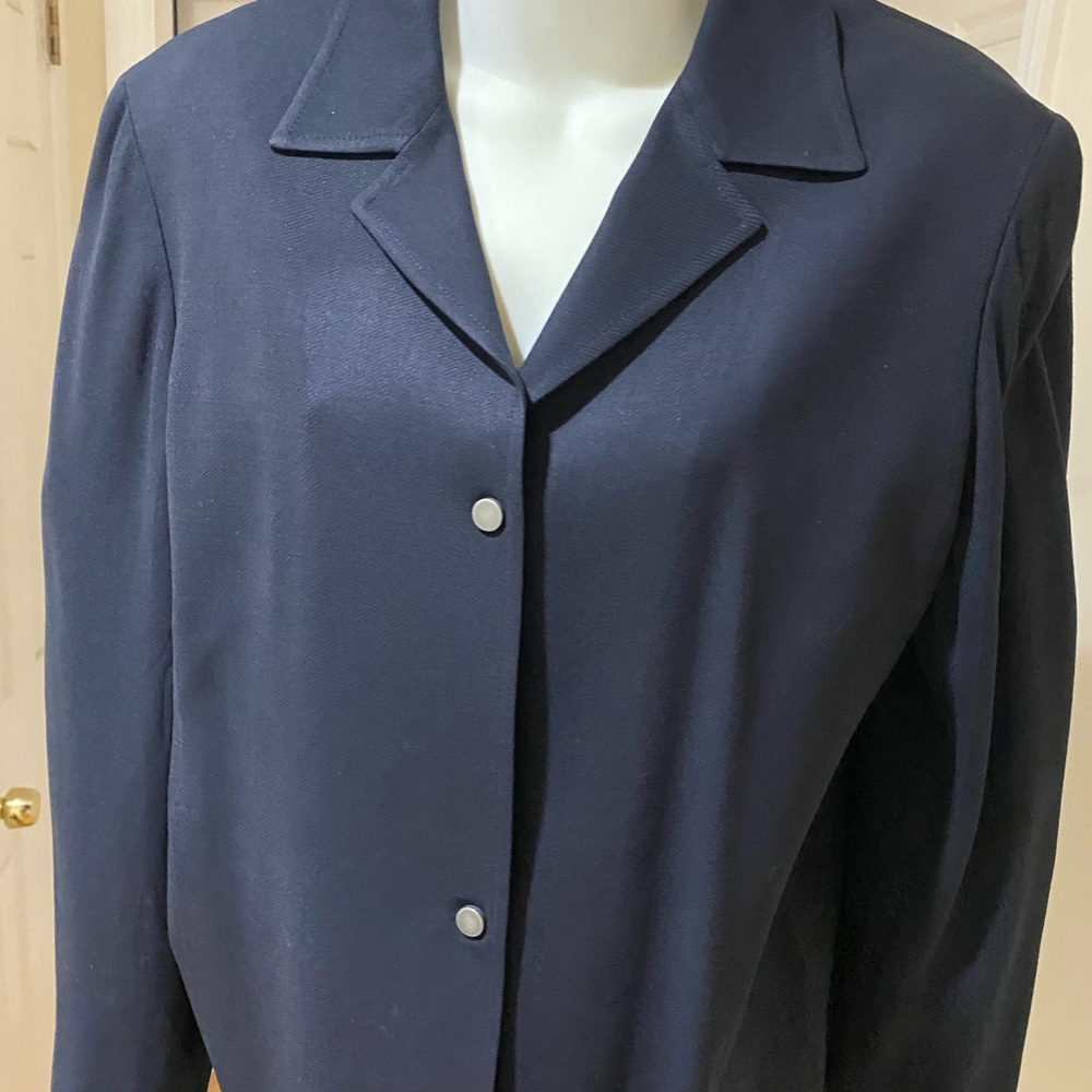Classic Ann Klein Navy Women's Jacket/Blazer ~ Size 14